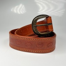 EL CAMPERO Cintura in pelle stile western marrone lavorata fibbia in pelle misura 80 cm