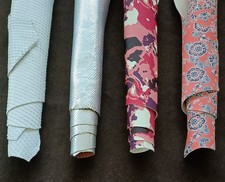 LOTTO DI 4 VERE PELLI STAMPE FANTASIA IDEALI PER PELLETTERIA CONCIA FREE METAL