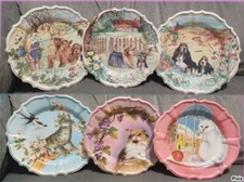 Piatti da parete melamina 4 stagioni gatti cats e cani  Made in Italy vintage 70