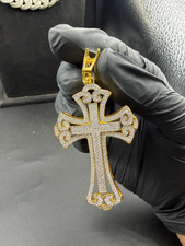 Ciondolo croce moissanite vera