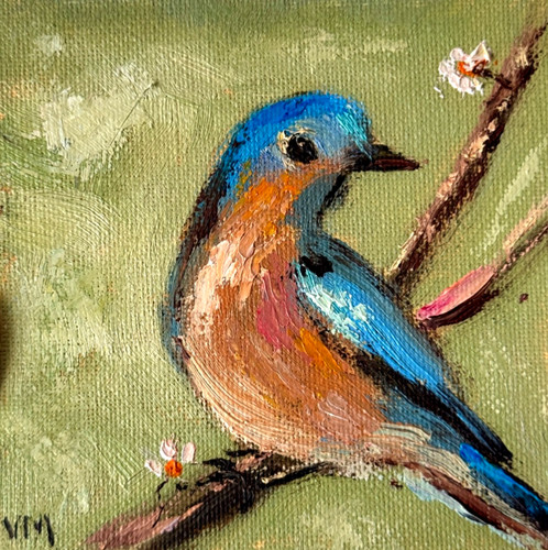 Dipinto olio bluebird - dipinto,