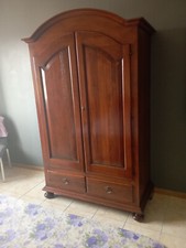 Armadio antico classico ad arco legno noce 2 ante e 2 cassetti