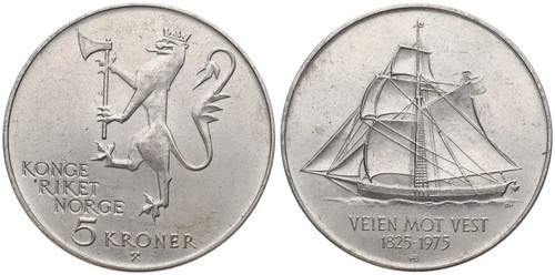 Norway corone 1975 1997 - 5, 1975-1997