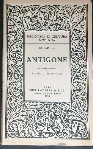 Antigone sofocle laterza 1954 - sofocle,