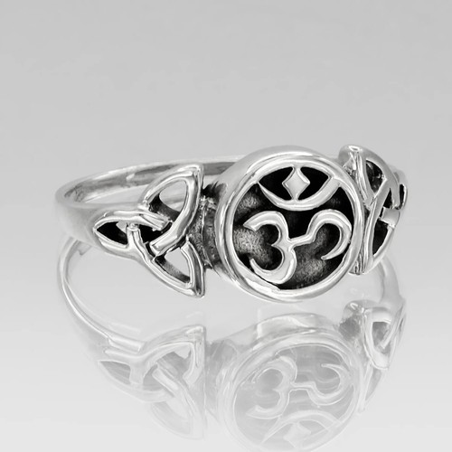 Anello aum argento - anello, om