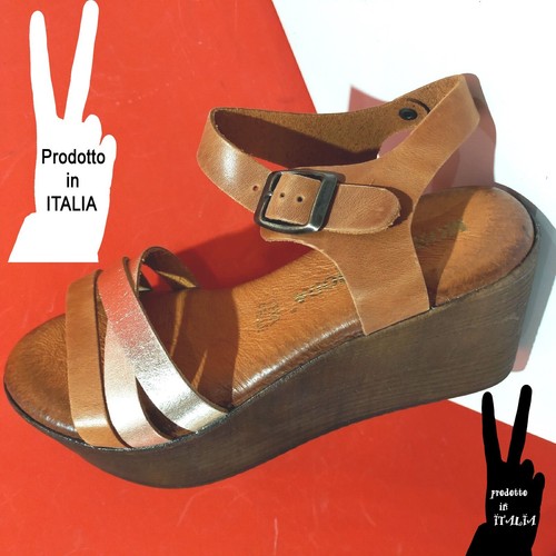 Sandali donna zeppa pelle - ,