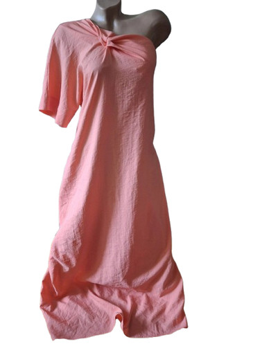 Cos maxi abito monospalla - monospalla, rosa