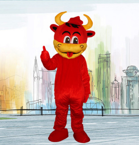 Costume mascotte red - mascotte, bull