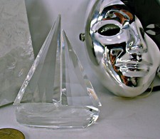 BARCHETTA BOMBONIERE BARCA CRISTALLO VETRO BOMBONIERA VELIERO LAUREA BOAT Favors