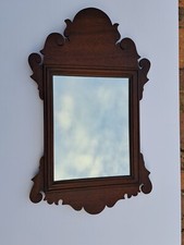 Specchio da parete Henkel Harris H-3 29 mogano stile Chippendale Petite 1978 con etichetta