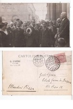 STORIA POSTALE CARTOLINA FUNERALI VIRIGLIO. ELOGIO FUNEBRE DI M,LEONI 1913  FP