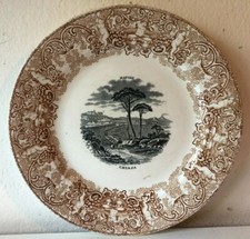 Antico piatto Napoli Chiaja-  Società ceramica Richard - Amori / 24 cm