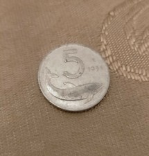 Moneta 5 lire Delfino rara del 1954