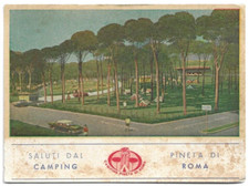 CARTOLINA DI ROMA ,CAMPING PINETA DI ROMA - BORGO ACILIA - ANNI '50