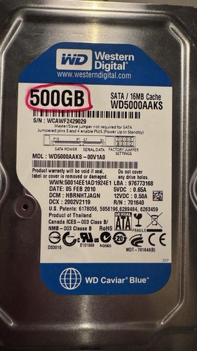 Wd5000aaks blue hdd - blue,