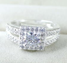 Certificato Bianco Diamante Solitario 1.18 Carati Taglio Rotondo Uomo Anello