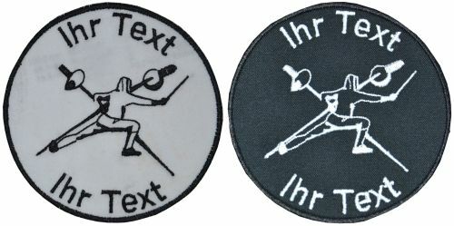 Fechten aufnäher wunschtext - fechten, m