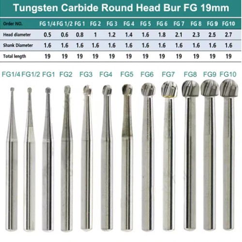 10pz frese dentali acciaio - frese,