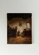 Dipinto olio interno vintage