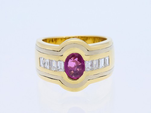 Anello diamanti rubino 50 - anello, 1,50