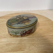 Scatola portagioie vintage dipinta a mano • nave • sirena • Inghilterra • polpo • porcellana