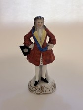 Statuina in porcellana Sitzendorf – gentiluomo in abiti rococò – fine 1800