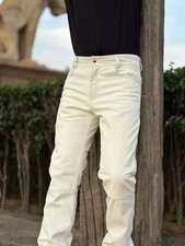 Pantalone uomo pelle bianca