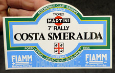 ADESIVO VINTAGE - 7° RALLY COSTA SMERALDA - SARDEGNA TROFEO MARTINI 15 X 9,5 Cm