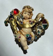 ANGIOLETTO CHERUBINO SPILLA STRASS PERLINE SIMONETTI 1997 VINTAGE ORIGINALE