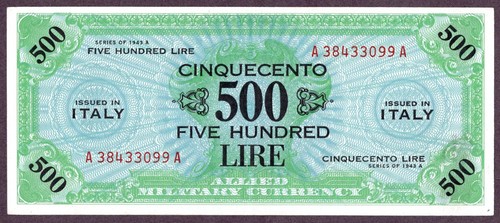 Italia 500 lire banconota - italia, 1943