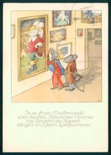 Topo gatto umanizzato firmato artista Bohatta Morpurgo FG SGUALCITO cartonelina TC6814