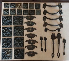 Maniglie Bocchette Fregi in ottone forgiato color Bronzo Francia primi 900