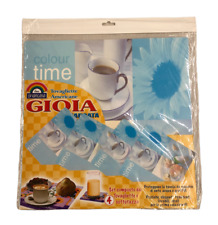 SET 4 TOVAGLIETTE AMERICANE COLAZIONE IN PVC AZZURRE CON 4 SOTTOTAZZA CM 30X30