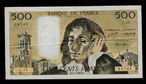Francia 500 franchi 1969 - 500, 6-11-1969