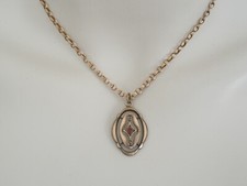 Antico Catena Rimorchio Tono oro rosso Placcato in Colore Pietra 6,6 G/42 CM