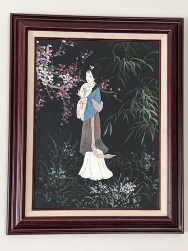 Dipinto olio geisha dama
