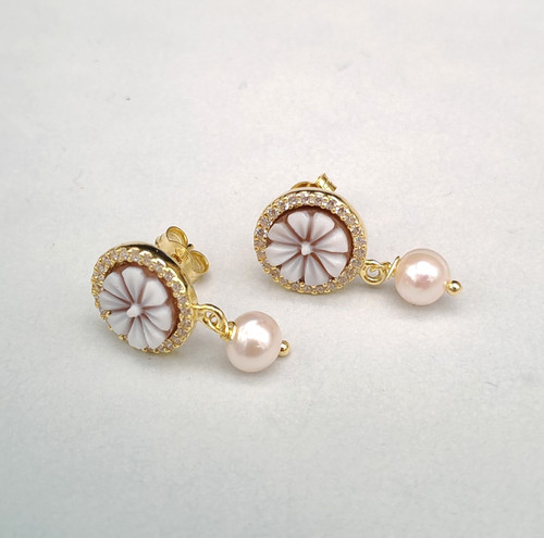 Orecchini donna cammeo fiore