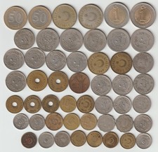Turchia vecchia moneta lotto di 50 monete a36