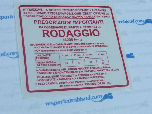 Adesivo rodaggio con - , miscela