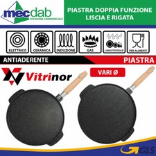 Piastra Pietra Antiaderente Induzione Gas Elettrico Con Manico In Legno Vitrinor