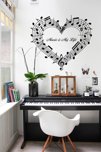 Adesivo murale vinile musica - ,