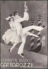 PUBBLICITA' 1923 VINO VERMOUTH CATTAROZZI VERONA BAR MASCHERE GONDOLA SORGIANI