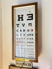 TAVOLA OTTOMETRICA DECIMALE DEGLI ANNI 50 OTTICO OCULISTA TABELLA OLD TABLE