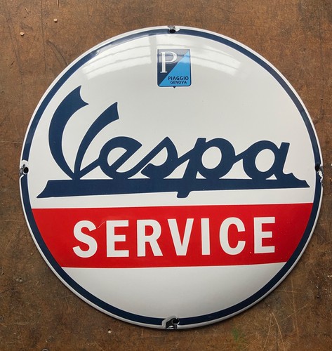 Vespa enamel sign garage - 30,