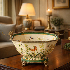 Ciotola in porcellana e bronzo