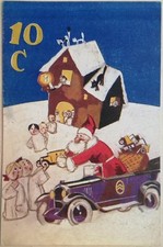 CARTOLINA CITROEN AUTOMOBILE AUTO MACCHINA BABBO NATALE REGALO PUBBLICITARIA