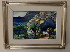 Dipinto Claudio Malacarne, olio su tela paesaggio Con Autentica, Misure 60x40