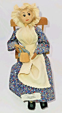 Vintage Ozark Dolls Corn AUNT DULCIE In Rocking Chair Walnut Head Folk Art