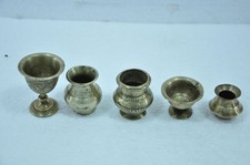 5 Pz Vecchi Ottone Intarsiato