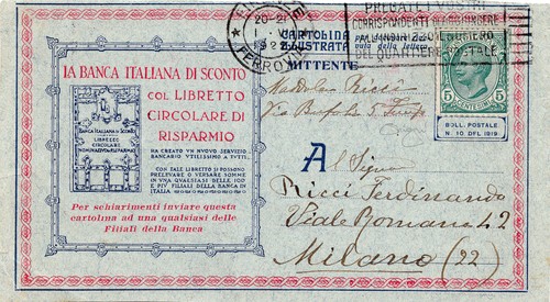 Ricevuta di busta - b.l.p.,
